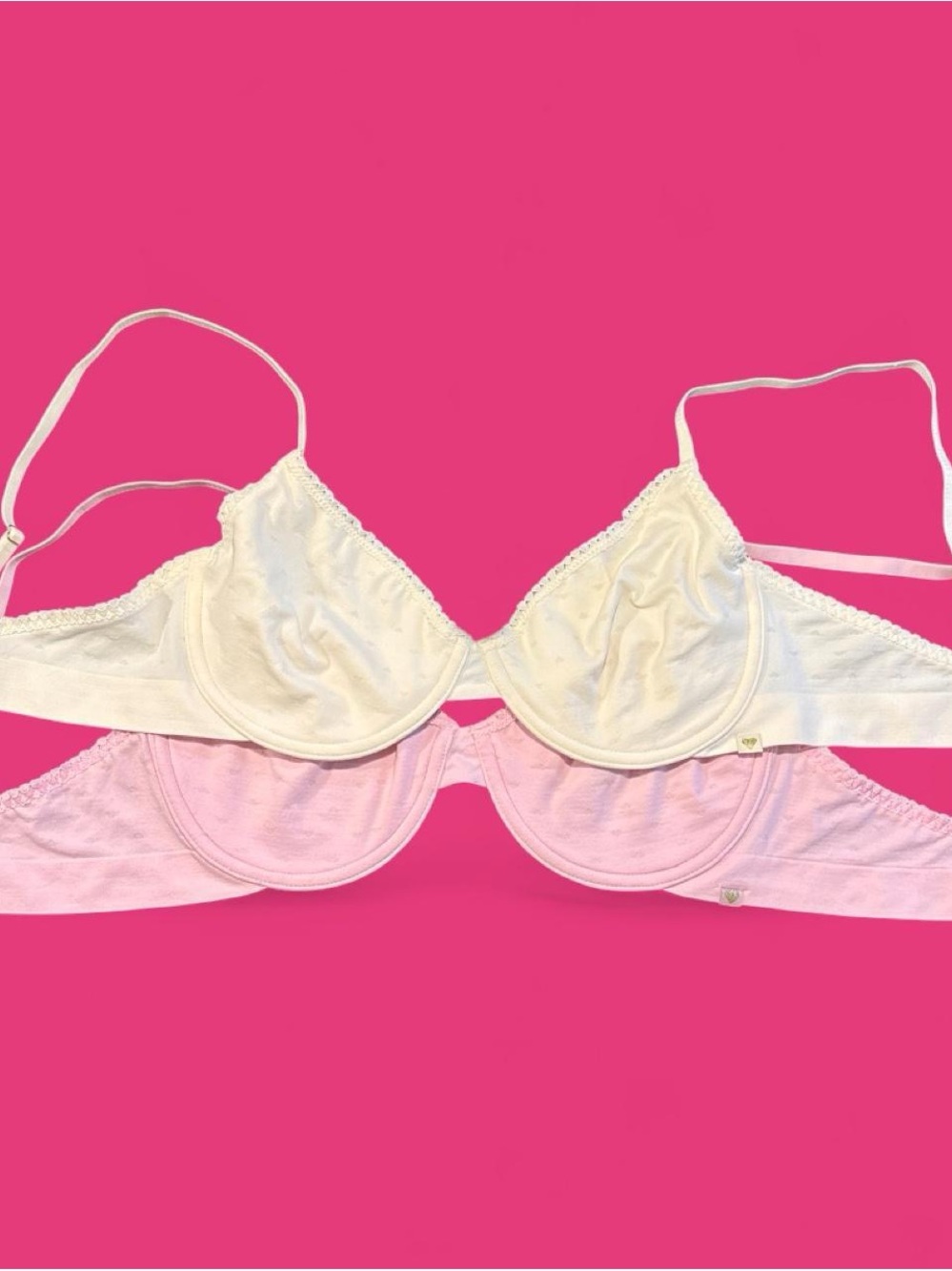 Jessica Simpson pink and white underwire bra bundle SZ 38C